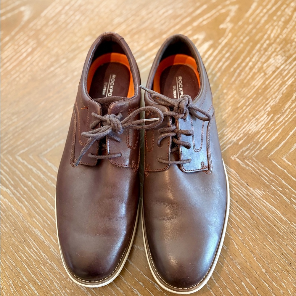Rockport Men’s Dark Brown Leather Derby Oxfords